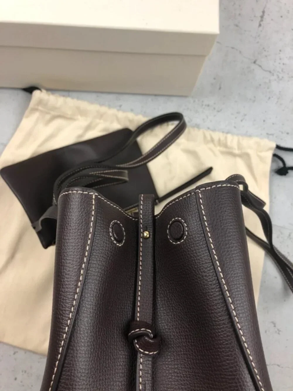 Polene Cyme Mini Black Leather Tote ✨